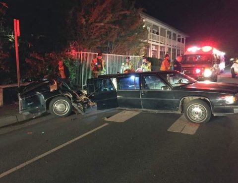 Accident at night in Texas