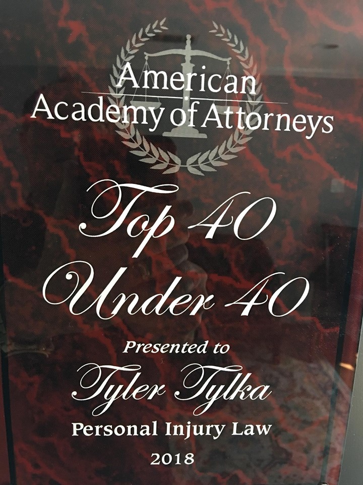 Personal Injury Attorney Tyler Tylka receives 
